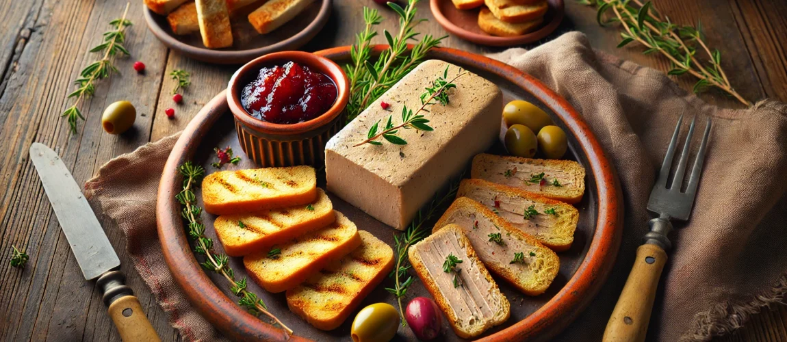 Paté de perdiz en un frasco de vidrio, ideal para acompañar con pan o tostadas.